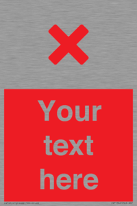 Custom red background, red cross sign